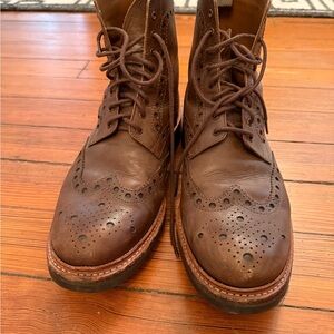 Grenson Dark Brown Leather Brogue Boots